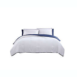 The Nesting Company Chestnut Reversible 7 Piece Bed In A Bag Comforter Set - Queen - White/Navy