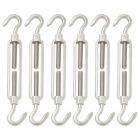 Alternate image 0 for Built Industrial 6 Pack M6 C to C Stainless Steel Turnbuckle Hook and Hook for Wire Rope Tension, Screen Door, Sun Shade (5.7 x 0.35 In)