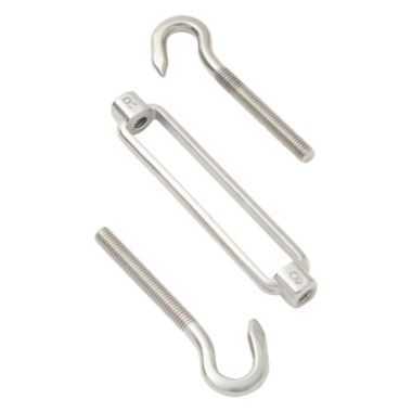 Built Industrial 6 Pack M6 C to C Stainless Steel Turnbuckle Hook and Hook for Wire Rope Tension, Screen Door, Sun Shade (5.7 x 0.35 In). View a larger version of this product image.