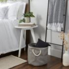 Alternate image 1 for DII Gray and Silver Round Woven Paper Bin with Rope Handles - 12 inches