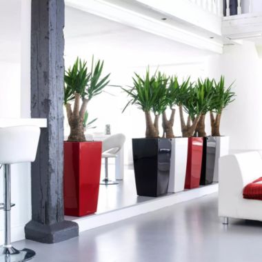 Lechuza USA 30" Black Cubico Premium Planter with Water Reservoir. View a larger version of this product image.