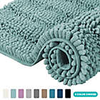 Alternate image 1 for PrimeBeau Luxury Chenille Bathroom Rug Mat Non Slip Extra Soft and Absorbent Shaggy Rug, Duckegg,  47" x 17"