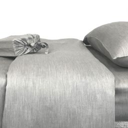 BedVoyage Melange viscose from Bamboo Cotton Duvet Cover, Queen - Silver