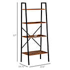 Alternate image 1 for HOMCOM Industrial 4 Tier Ladder Shelf Bookshelf Vintage Storage Rack Plant Stand with Wood Metal Frame for Living Room Bathroom