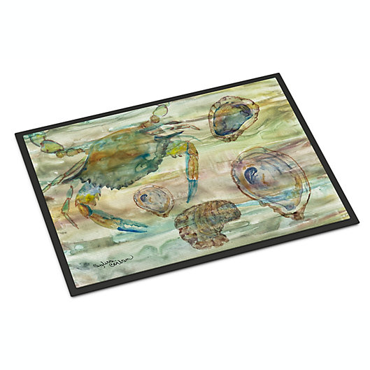 Multicolor Carolines Treasures Shrimp Under water Doormat 18 H x 27 W 