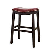 NewRidge Home Goods Goods Julian Counter Height Barstool With Red Faux Leather Seat