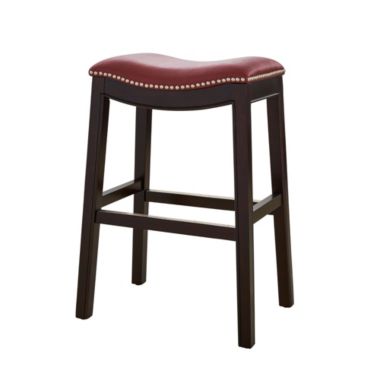Contemporary Home Living 25" Vibrant Brown and Red Unique New Ridge Home Goods Julian Comfortable Counter Height Barstool. View a larger version of this product image.