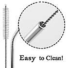 Alternate image 2 for Kitcheniva Drinking Straw Curved 5pcs & 1 Cleaner Brush + Cloth bag