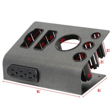Saloniture Tabletop Hair Iron & Blow Dryer Holder - Salon Appliance Stand w/ 3 Outlets. View a larger version of this product image.