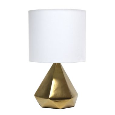Simple Designs Home Decorative Indoor Modern 11.81"L x 11.81"W x 19.88"H Solid Pyramid Table / Desk Lamp - Gold. View a larger version of this product image.
