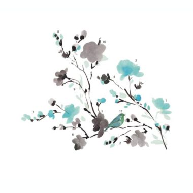 Roommates Decor Blossom WaterColor Bird Branch Wall Decals. View a larger version of this product image.