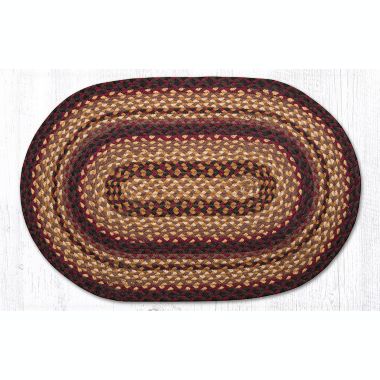 Earth Rugs C-371 Black Cherry / Chocolate / Cream Oval Braided Rug 20 x 30 inch. View a larger version of this product image.