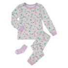 Alternate image 0 for Sleep On It Infant/Toddler Girls Vibrant Butterflies Snug Fit 2-Piece Pajama Sleep Set with Matching Socks