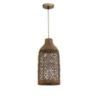 Alternate image 0 for ELE Light & Decor Enise 1-Light Brown Pendant Design Pendant Light with Rattan Shade
