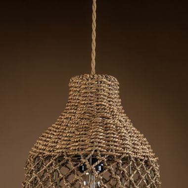 ELE Light & Decor Enise 1-Light Brown Pendant Design Pendant Light with Rattan Shade. View a larger version of this product image.
