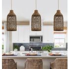 Alternate image 3 for ELE Light & Decor Enise 1-Light Brown Pendant Design Pendant Light with Rattan Shade