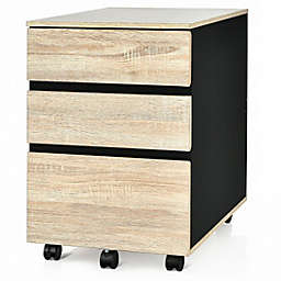 Costway 3-Drawer Mobile File Cabinet for Home Office