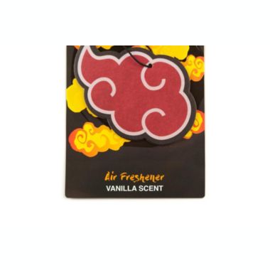 Naruto Akatsuki Red Rain Cloud Symbol Hanging Car Air Freshener   Features A Double-Sided Print Of The Menacing Red Cloud Symbol   Vanilla Scented. View a larger version of this product image.