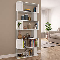 vidaXL Book Cabinet/Room Divider High Gloss White 31.5