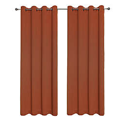 Kate Aurora Hotel Living 2 Pack 100% Blackout Grommet Top Orange Spice Curtain Panels - 50 in. W x 45 in. L, Orange Spice
