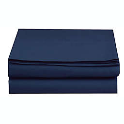 Elegant Comfort Flat Sheet 1500 Thread Count Quality 1-Piece Flat Sheet, Queen Size in Navy Blue