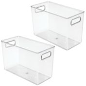 mDesign Storage Organizer Bin with Handles for Cube Furniture, 2 Pack