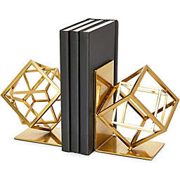 Juvale Metal Bookends, Geometric Non-Skid Book Holders (5 x 5.5 x 3.1 in)