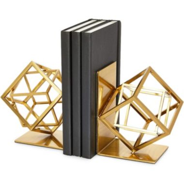 Juvale Metal Bookends, Geometric Non-Skid Book Holders (5 x 5.5 x 3.1 in). View a larger version of this product image.