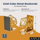 Alternate image 1 for Juvale Metal Bookends, Geometric Non-Skid Book Holders (5 x 5.5 x 3.1 in)