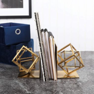Juvale Metal Bookends, Geometric Non-Skid Book Holders (5 x 5.5 x 3.1 in). View a larger version of this product image.