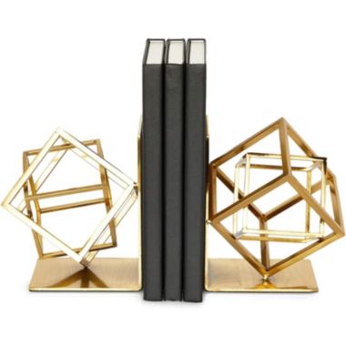 Juvale Metal Bookends, Geometric Non-Skid Book Holders (5 x 5.5 x 3.1 in). View a larger version of this product image.