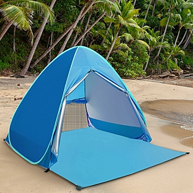 Prik Socialisme tv station Kitcheniva Pop Up Beach Tent Portable Blue wit Curtain | Bed Bath & Beyond