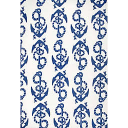 nuLOOM Rell Nautical Anchor Indoor and Outdoor Area Rug, Blue, 8'x10'