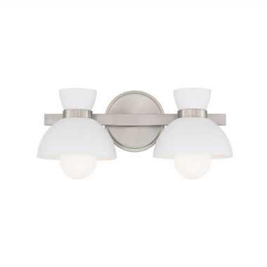 Trade Winds Bonnie 2-Light Bathroom Vanity Light in Brushed Nickel. View a larger version of this product image.