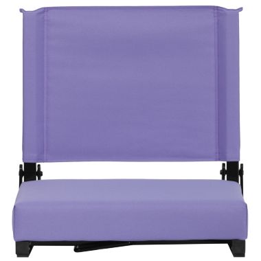 Emma and Oliver Set of 2 500 lb. Rated Lightweight Stadium Chair with Ultra-Padded Seat, Purple. View a larger version of this product image.