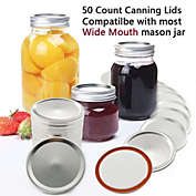 Kitcheniva 50 Count Wide Mouth Canning Lids For Ball Kerr Jars Split Type Metal Mason
