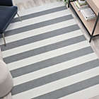 Alternate image 1 for Emma and Oliver 5&#39; x 7&#39; Indoor/Outdoor Handwoven Grey & White Striped Cabana Style Area Rug