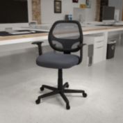 Flash Furniture Flash Fundamentals Mid-Back Gray Mesh Swivel Ergonomic Task Office Chair with Arms, BIFMA Certified