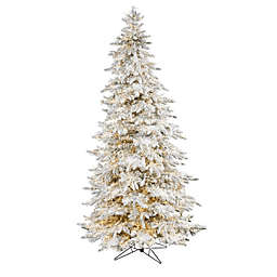 Nearly Natural 9' Flocked Grand Northern Rocky Fir Artificial Christmas Tree with 8208 Warm Cluster (Multifunction) LED Lights and 1818 Bendable Branches