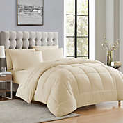 Sweet Home Collection Bed-in-A-Bag Solid Color Comforter & Sheet Set Soft All Season Bedding, Queen, Beige