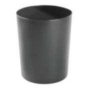 mDesign Round Metal Small Trash Can Wastebasket, Garbage Bin