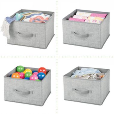 mDesign Soft Fabric Closet Storage Organizer Cube Bin, 10 pack. View a larger version of this product image.