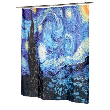 Carnation Home Fashions "The Starry Night" Museum Collection 100% Polyester Fabric Shower Curtain - Multi 70" x 72". View a larger version of this product image.