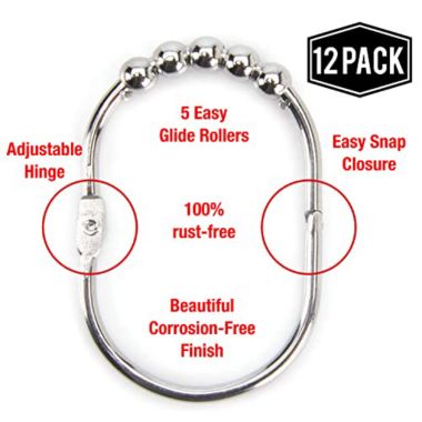 2 LB Depot Wide Shower Curtain Rings/Hooks Set. View a larger version of this product image.