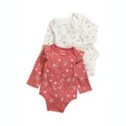 First Impressions Baby Girl&#39;s 2 Pc Cotton Holiday Bodysuit Set White/Coral Size 0-3 M