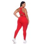 Alternate image 2 for White Mark Women's Plus Size Racer Back Sports Bra & Mesh Leggings Set