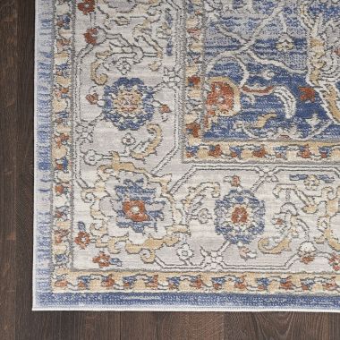Nicole Curtis Series 4 Vintage Medallion Indoor Rug Light Blue Grey 7'10" x 9'10". View a larger version of this product image.