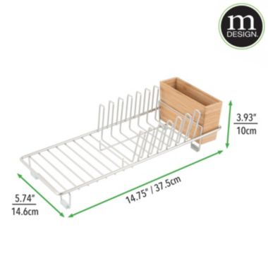 mDesign Compact Countertop, Sink Dish Drying Rack, Bamboo Caddy. View a larger version of this product image.