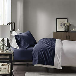 3-10 PC Denim Blue Medallion & Stripe Bedding Set Allegra Comforter Shams Skirt 