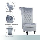 Alternate image 2 for Tolead Royal Velvet High Back Armless Chair, Retro Elegant Luxury Throne Chair, Upholstered